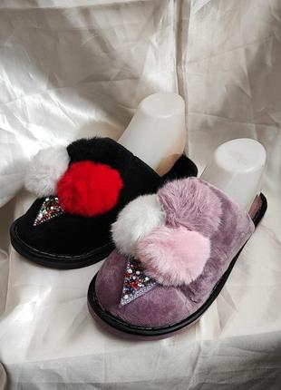 Тапочки кімнатні жіночі з хутром10 фото