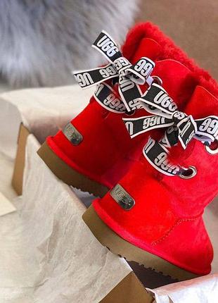 Женские зимние угги ugg bailey bow red