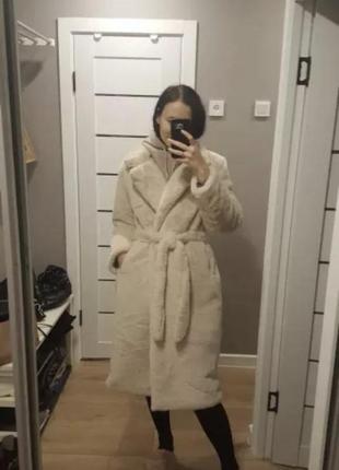 Шуба, пальто, эко шуба очень тёплая, s, m