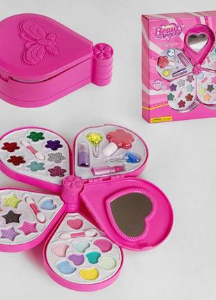 Косметика 2 види, 4 яруси, тіні, блиски, лак, шпильки, помади, в коробці