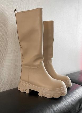 Шикарные высокие женские ботинки gia  с утеплителем