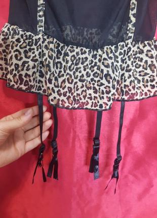 Идеальный чёрный леопардовый секси сексуальный пеньюар в сетку сеточку на тонких бретелях с мягкими паролоновыми чашками прозрачный однотонный5 фото