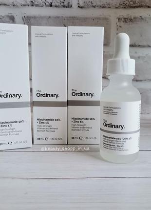 Сироватка з ніацінамідом та цинком the ordinary niacinamide 10 % + zinc 1%