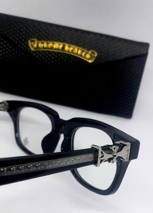 Chrome hearts стильные мужские имиджевые очки оправа черная с себристым лого8 фото