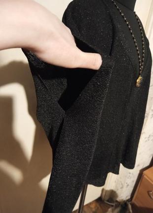 Трикотажного в'язання,ошатна блузка-туніка з люрексом,великого розміру-оверсайз,sweewe paris4 фото