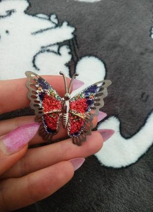 Новая брошь бабочка 🦋 подвижная винтаж эксклюзив3 фото