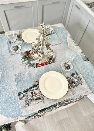 Серветка сервірувальна новорічна під тарілку, гобеленова6 фото