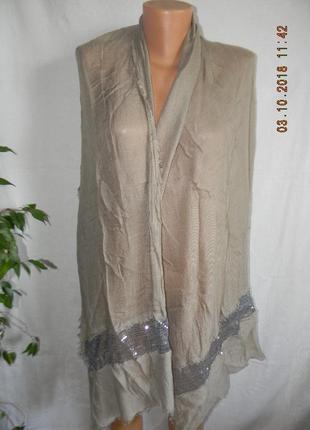 Шарф-палантин натуральный с блестками