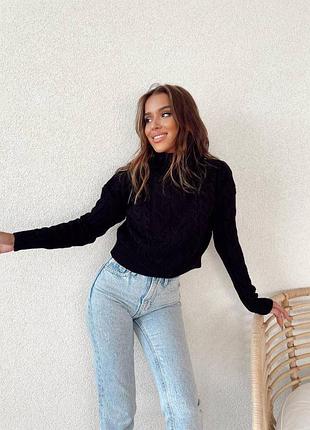 Свитер с вязкой касичка