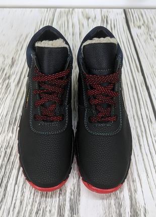 Ботинки мужские зимние на меху черные на красной подошве украина kluchkovskyy5 фото