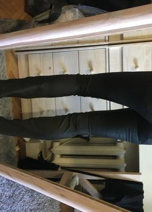 Графитовые джинсы скинни под кожу с напылением 10-12 высокие2 фото