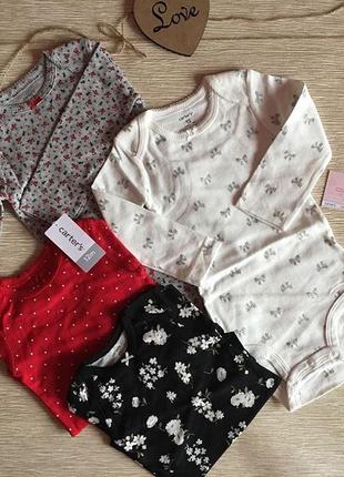 Бодіки з довгим рукавом carters 3м, 6м