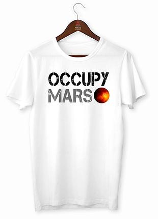 Футболка с патриотическим принтом "occupy mars. захвати марс" push it