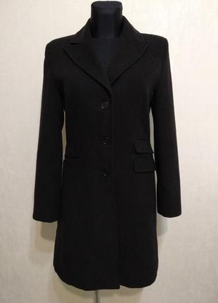 Классичное  чёрное двубортное  пальто alegria