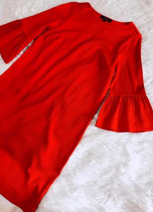 Яскраве червоне плаття з розкльошеними рукавами next4 фото