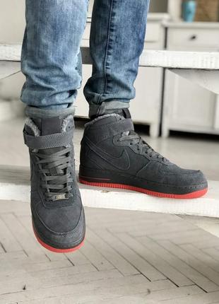 Жіночі кросівки nike air force 1 black fur женские кроссовки найк аир форс зимние