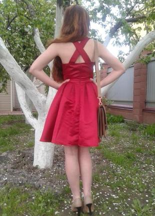 Пышное красное платье!!!в стиле 90-тых!!4 фото
