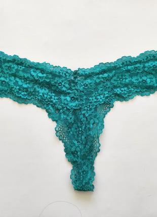 H&m стрвнги мереживо смарагдові мереживні трусики труси сексі зелені