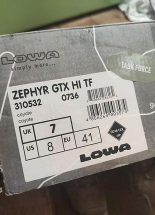 Берці lowa zephyr gtx hi tf, колір "койот " р.414 фото