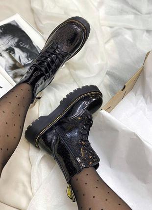 Dr.martens jadon galaxy ботинки доктор мартинс на высокой подошве с блёстками глиттер космос весна осень