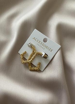 Accessorize золотисті сережки в стилі zara (нові, якісні)