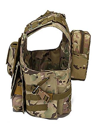 Жилет тактический aokali outdoor а56 (camouflage cp) камуфляжный защитный на липучках3 фото