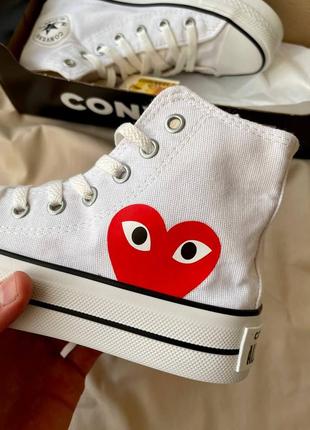 Кеди comme des garçons play x converse white4 фото