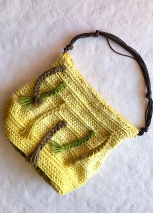 Сумка в‘язана жовта handmade