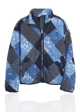 Демісезонна куртка gap 1969 печворк patchwork клаптева в стилі джинс денім