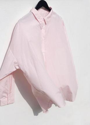 Сорочка рожева в білу смужку2 фото