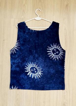 Топ в стиле tie dye с принтом solar / солнце2 фото