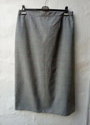 Стильная новая актуальная длинная юбка карандаш в клетку,классическая,большой размер.1 фото