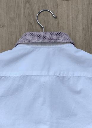 Белоснежная рубашка с фактурным воротником chumian4 фото