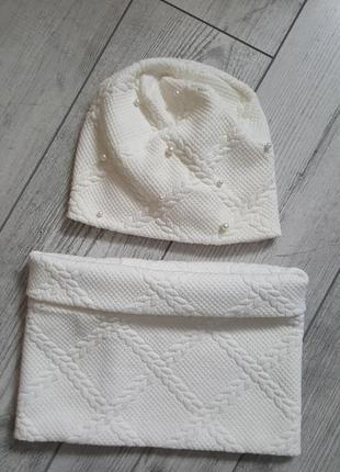 Набор комплект для девочки шапка и хомут elf kids