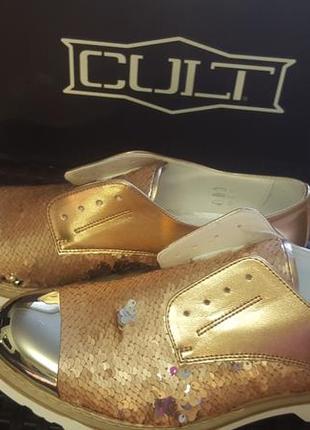 Круті оксфорди в паетках,39р,італія