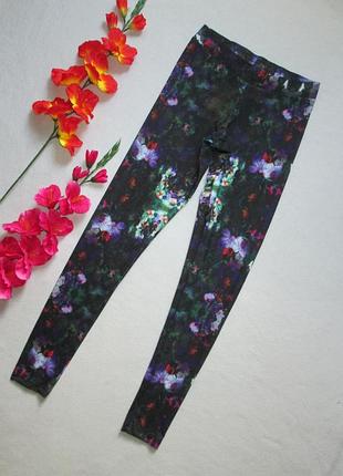 Легкі спортивні легінси лосини в квітковий принт h&m