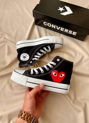 Кеди comme des garçons play x converse black 2.0