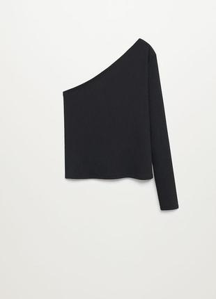 Кофта, пуловер, топ, топік, асиметрична, в рубчик, mango 5