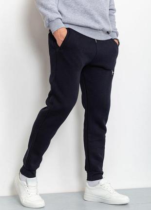 Спорт штаны мужские на флисе цвет темно-синий3 фото