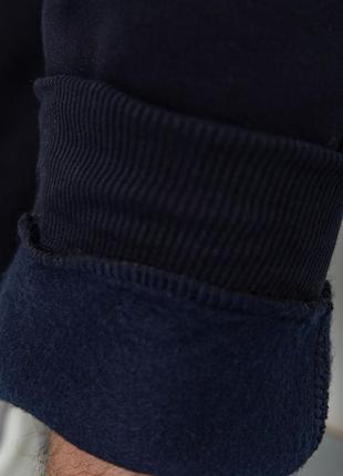 Спорт штаны мужские на флисе цвет темно-синий7 фото