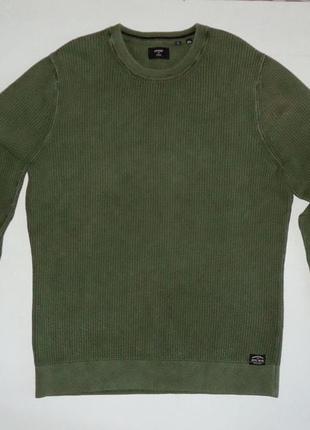 Свитер  superdry academy dyed texture  olive green 100% cotton (2xl-xl)
