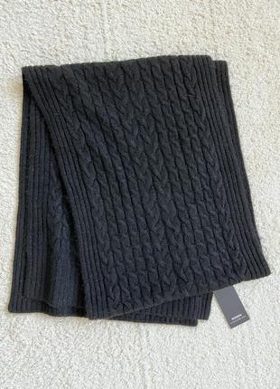 Длинный теплый розовый черный  вязаный шарф косичка accessories 2,15*37 см4 фото