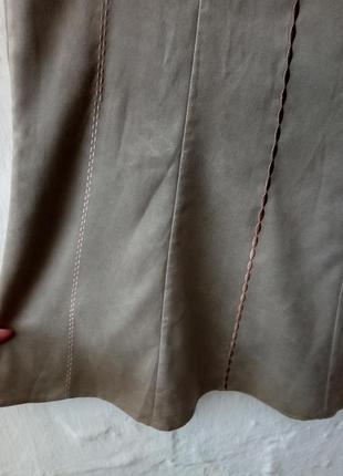 Абалденная юбка миди из вышитого пояса резинка эко замш этно стиль бохо.3 фото