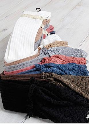 Гольфи панчохи з мереживом сірі гольфи в рубчик заколінки з рюшами з мереживом зверху