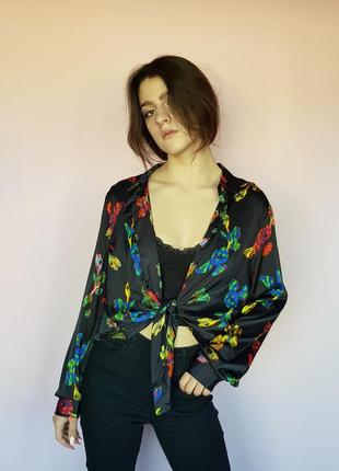 Топ-накидка на зав'язці з довгими рукавами nasty gal чорний