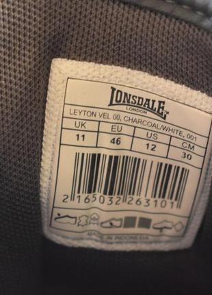 Кожаные кеды туфли спортивные на липучках  сникерсы lonsdale р. 46 29,5 см8 фото