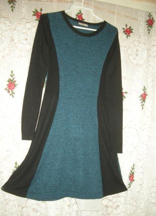 Супер платье"tu"р.10 черного цвета с черно-зелеными вставками.1 фото