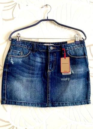 Новая женская джинсовая мини-юбка 36/44 размера springfield denim.2 фото