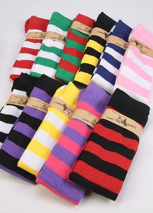 Гольфи білі рожеві з смужками вище коліна