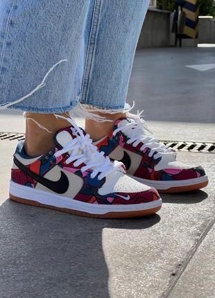 Nike sb dunk low pro multi violet red женские кроссовки найк разноцветные красные бордовые фиолетовые весна осень лето демисезон